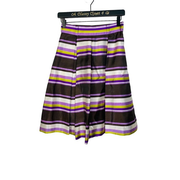 Kate Spade Skirt the Rules Silk Cream Striped A-Line Skirt 2 - Picture 8 of 11